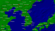 Korea Städte + Grenzen 1280x720